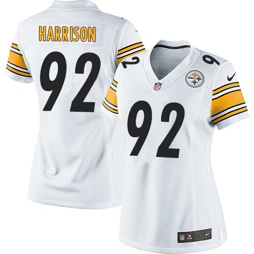 Women's Elite James Harrison Nike Jersey White Road - #92 NFL Pittsburgh Steelers